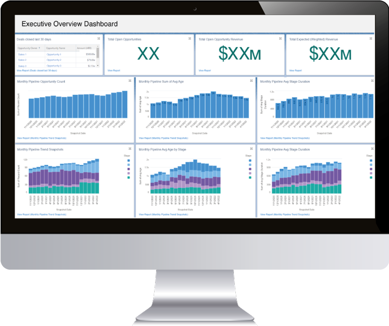 Desktop image with salesforce dashboard