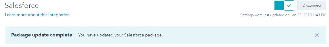 Salesforce Connector Completed Notification